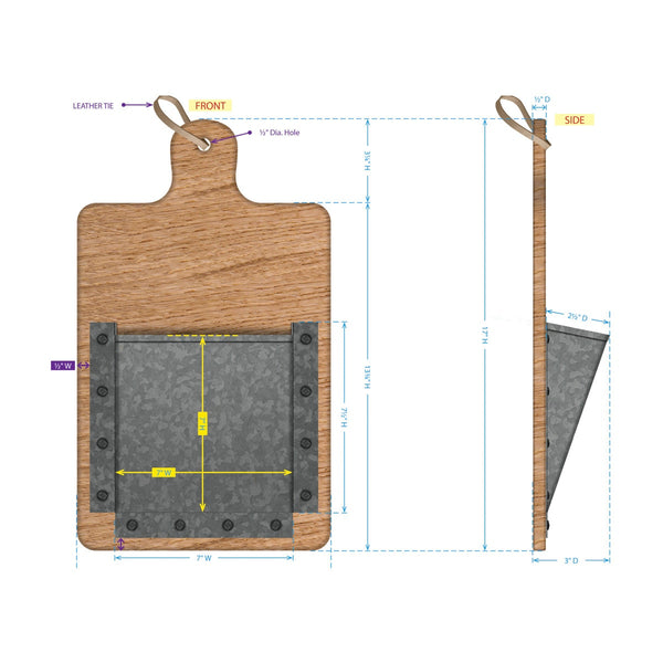 Cutting Board Wall Pocket – Rustic Farmhouse Wall Organizer