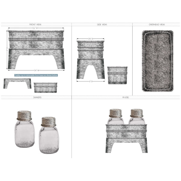 Galvanized Salt and Pepper Set