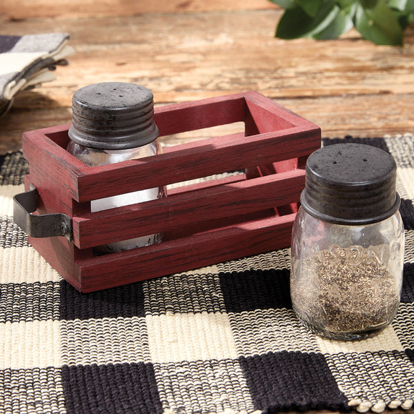 Cozy Farmhouse Salt And Pepper With Caddy - Coming Soon