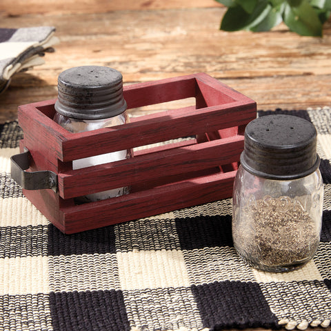 Cozy Farmhouse Salt And Pepper With Caddy - Coming Soon