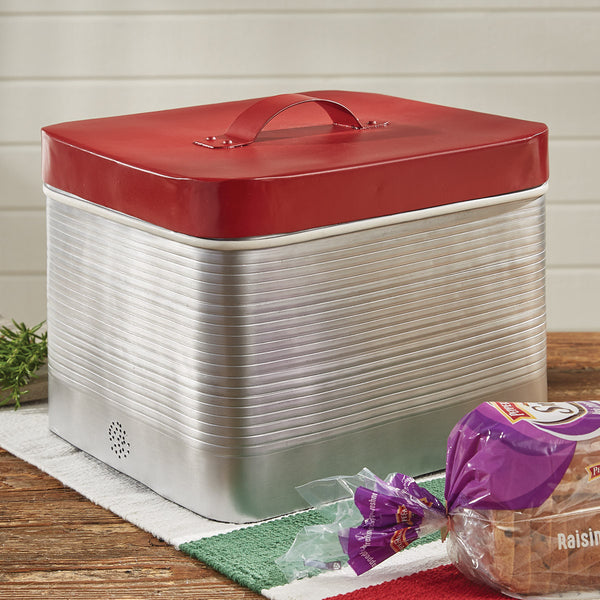 Add a charming rustic touch to your kitchen with the Vintage Thermos Bread Box! Pair with the Vintage Thermos spaghetti keeper, canisters, salt & pepper shakers, mugs, and paper towel holder for a complete look!