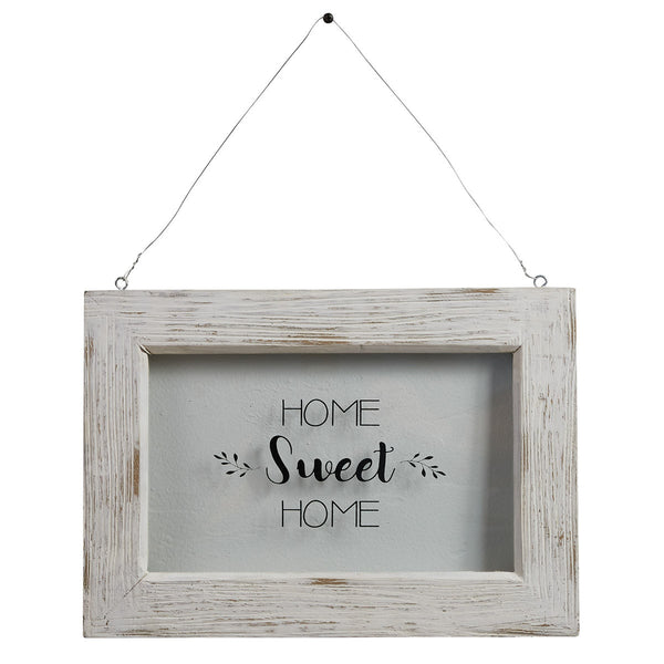 You can add a subtle touch of spring charm to any room with our Home Sweet Home Hanging Sign. This sign features a distressed frame with a simple design and is sized to work well in a variety of locations. 