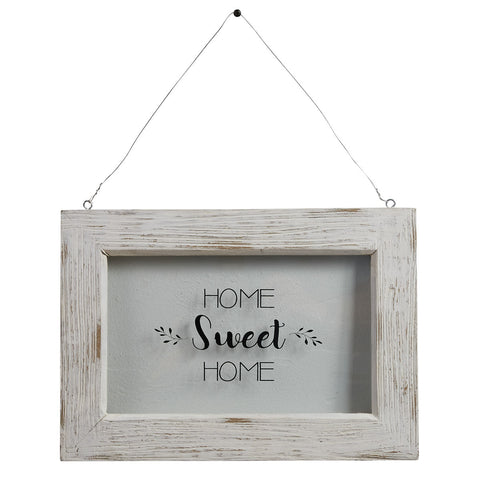You can add a subtle touch of spring charm to any room with our Home Sweet Home Hanging Sign. This sign features a distressed frame with a simple design and is sized to work well in a variety of locations. 