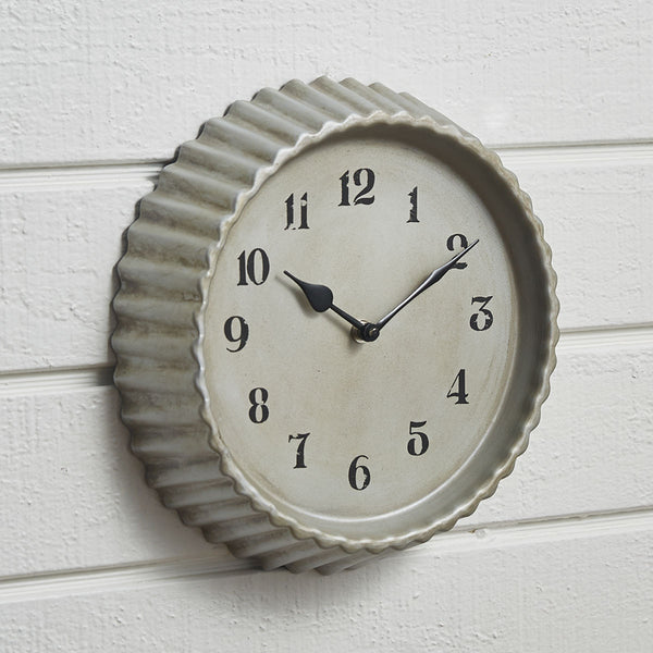 This Crimp Wall Clock is the perfect accessory to the Glenwood Collection items, for a classic country farmhouse decor! Simply charming!