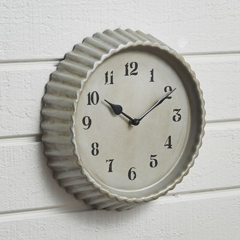 This Crimp Wall Clock is the perfect accessory to the Glenwood Collection items, for a classic country farmhouse decor! Simply charming!