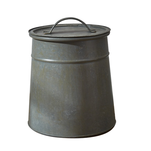 Gray Metal Cookie Jar