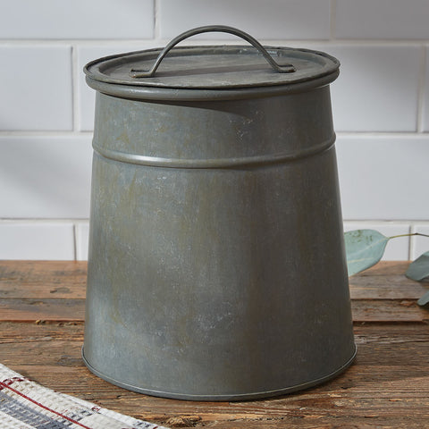 Bring the past back with this vintage Gray Metal Cookie Jar! The perfect complement to a farmhouse or classic country decor! Looks like something my Grandmother would have had in her kitchen!