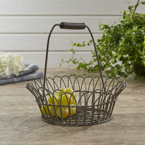 Wire Edge Basket with Handle Color: Cast Iron