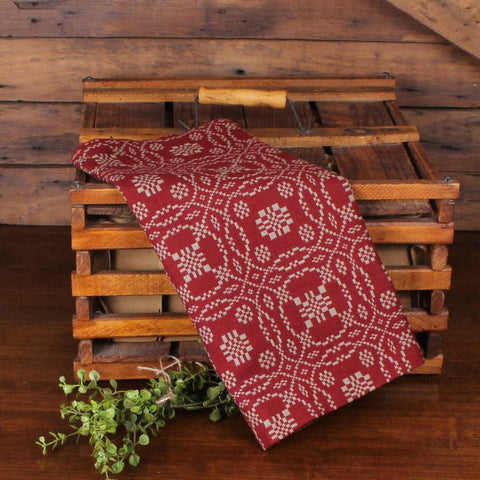 Lover’s Knot Barn Red Kitchen Towels Set of 6 | Primitive Country Decor