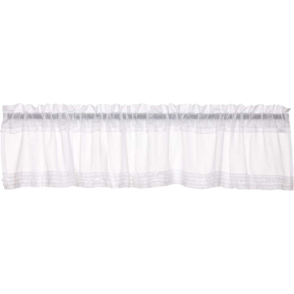 White Ruffled Sheer Valance 16x90
