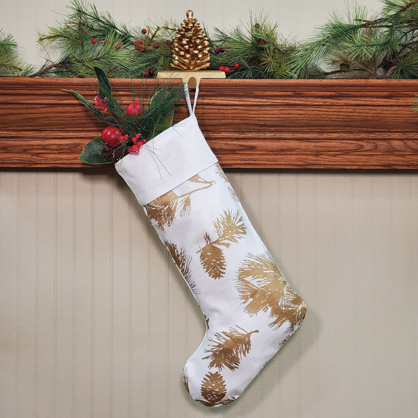 Pinecone Stocking Hanger - Gold
