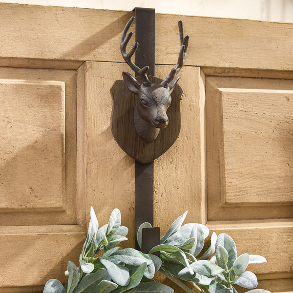 Rustic and functional, our Deer Head Wreath Hanger takes the need for greenery display and gives it the grand look of a mountain lodge entrance. An attention to shape, size, and texture makes our cast deer head realistic.