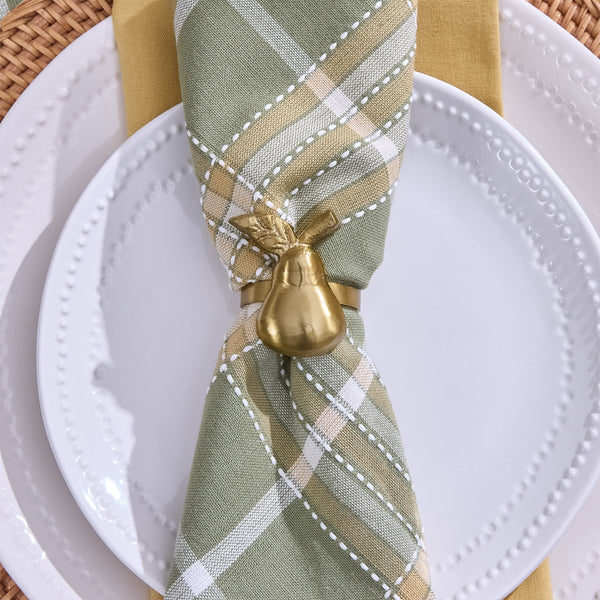 Golden Pear Napkin Rings – Set of 6