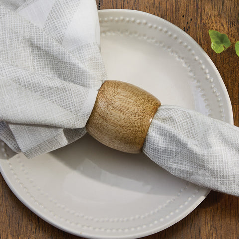 Urban Farmhouse Wood Cuff Napkin Ring (Set of 4)