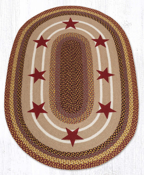 OP-357 Burgundy Stars Oval Patch 4'x6'