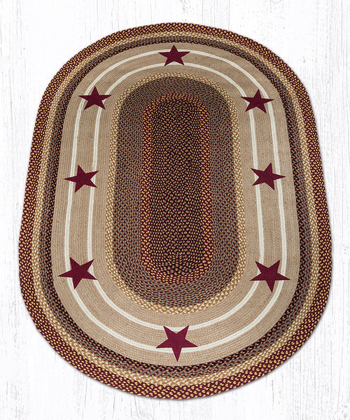 OP-357 Burgundy Stars Oval Patch 5'x8'