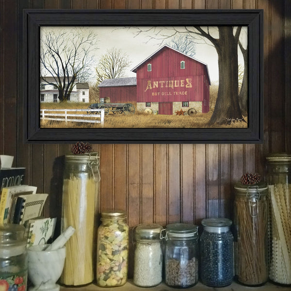 "Antique Barn" By Billy Jacobs, Framed Poster, Black Frame 21x12