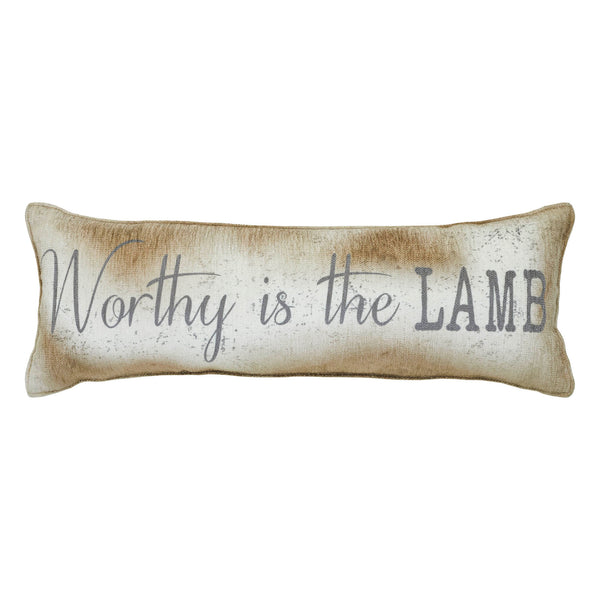 Celebrate Grace Worthy is the Lamb Pillow 5x15