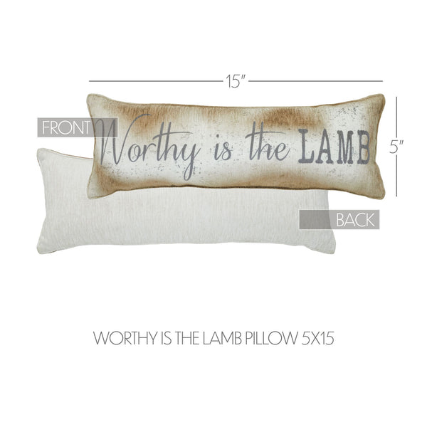 Celebrate Grace Worthy is the Lamb Pillow 5x15
