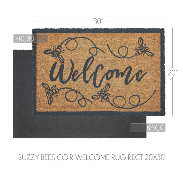 Buzzy Bees Coir Welcome Rug Rect 20x30
