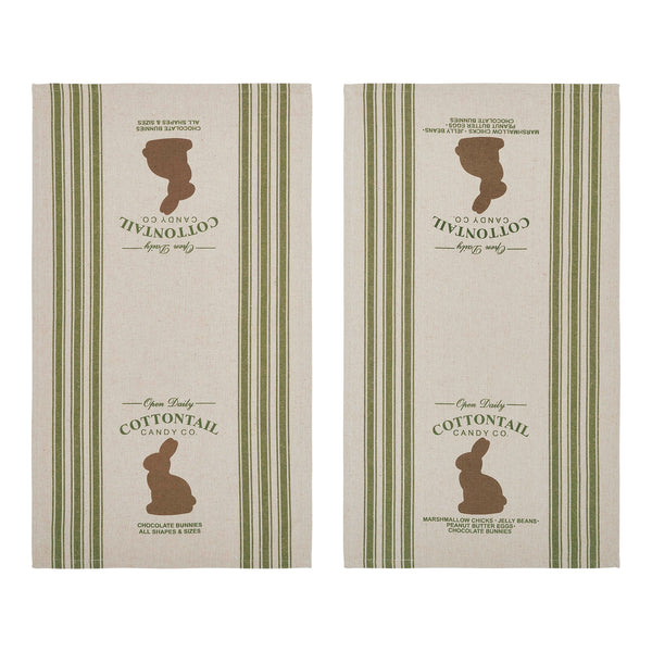 Bunny Hop Cottontail Candy Co Tea Towel Set of 2 16x28