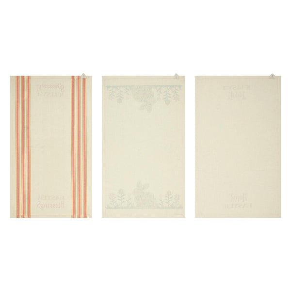 Bunny Hop Floral Bunny & Easter Tea Towel Set of 3 16x28