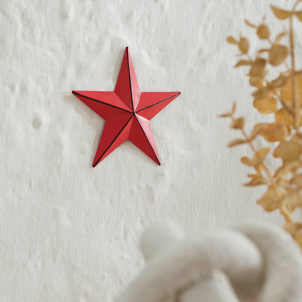 Metal Star Barn Red Distressed 4x4