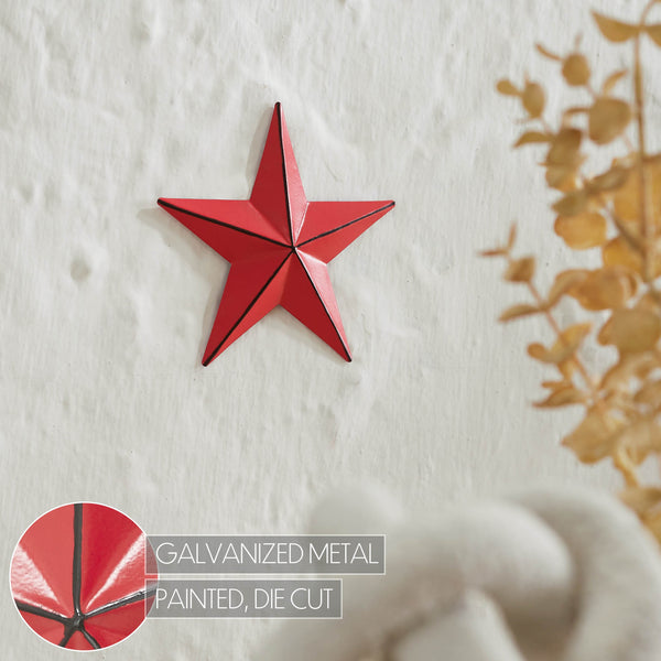 Metal Star Barn Red Distressed 4x4
