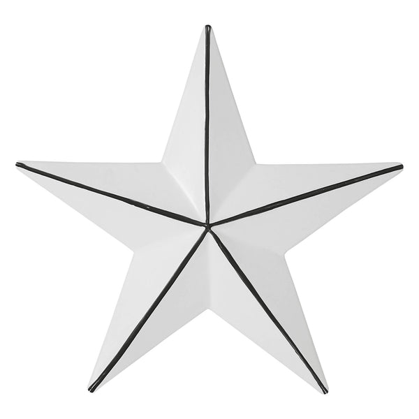 Metal Star White Distressed 4x4