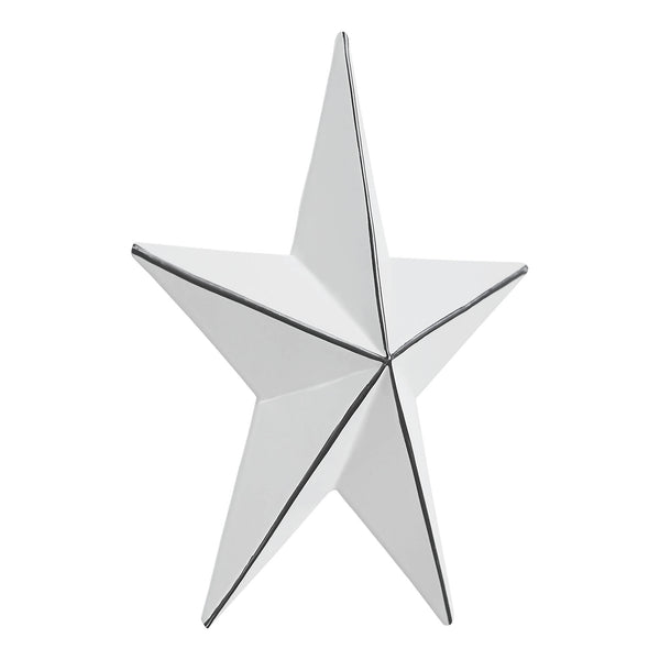 Metal Star White Distressed 4x4