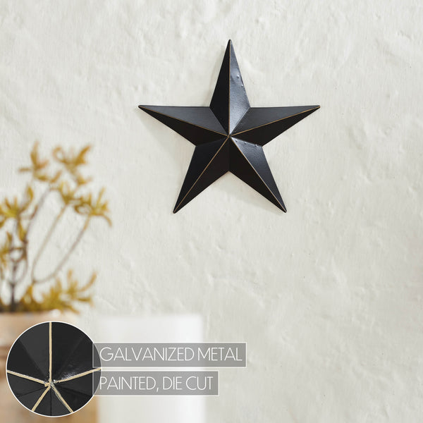 Metal Star Black Distressed 8x8