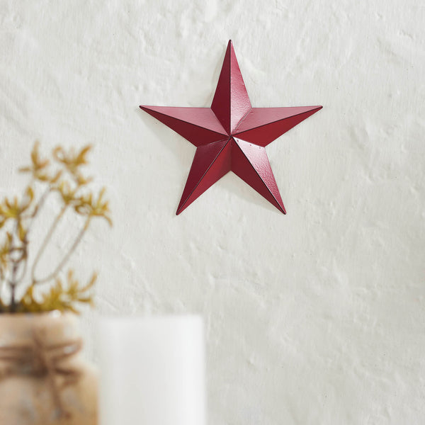 Metal Star Burgundy Distressed 8x8