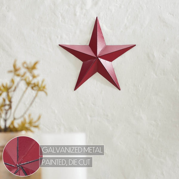 Metal Star Burgundy Distressed 8x8
