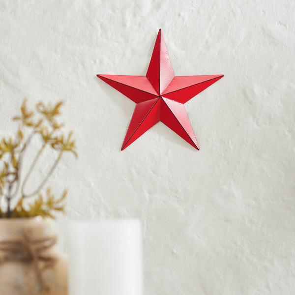 Metal Star Barn Red Distressed 8x8