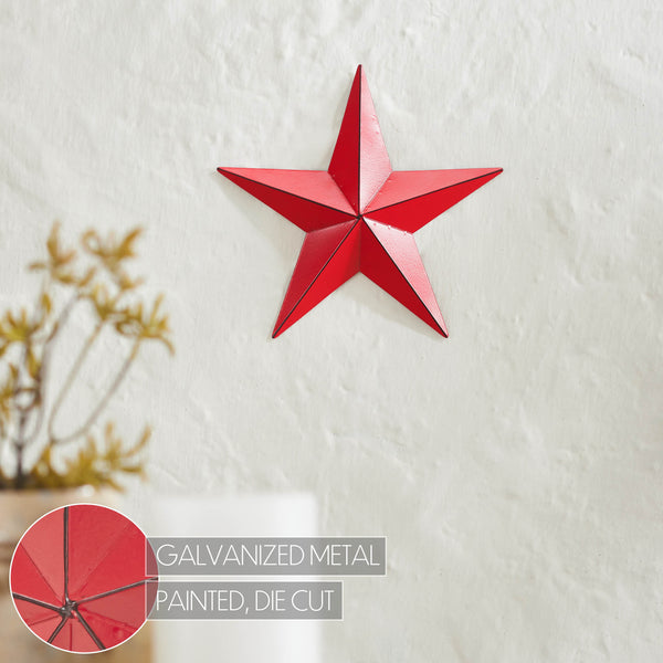 Metal Star Barn Red Distressed 8x8