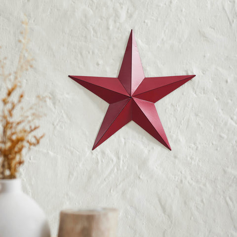 Metal Star Burgundy Distressed 12x12