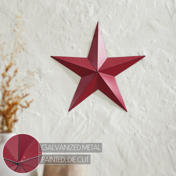 Metal Star Burgundy Distressed 12x12