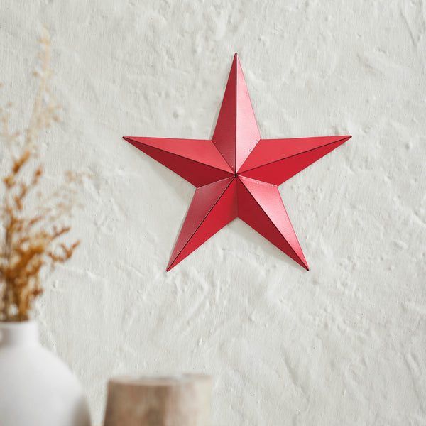 Metal Star Barn Red Distressed 12x12