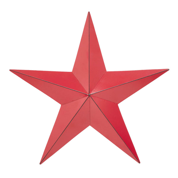 Metal Star Barn Red Distressed 12x12