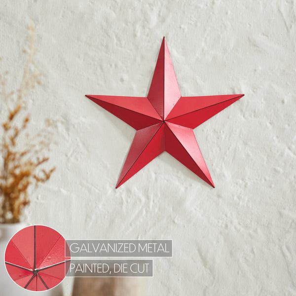 Metal Star Barn Red Distressed 12x12