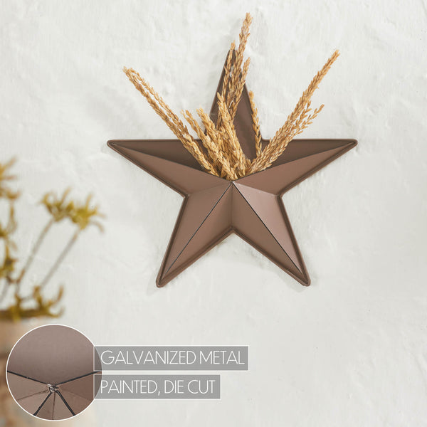 Metal Star w/ Pocket Rust Brown Distressed 12x12
