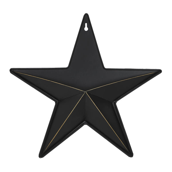 Metal Star w/ Pocket Black Distressed 12x12
