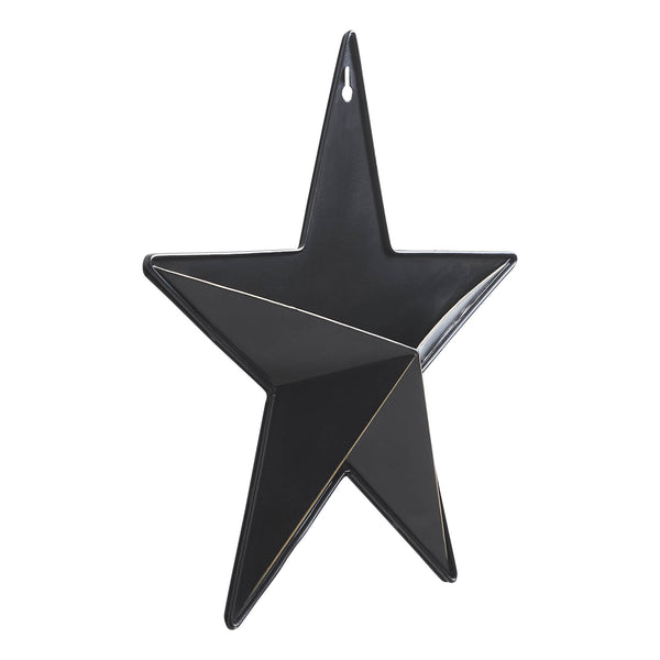 Metal Star w/ Pocket Black Distressed 12x12
