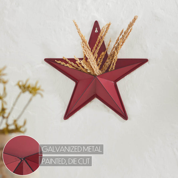 Metal Star w/ Pocket Burgundy Distressed 12x12