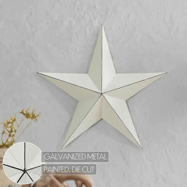 Metal Star Creme Distressed 18x18