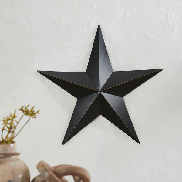 Metal Star Black Distressed 18x18