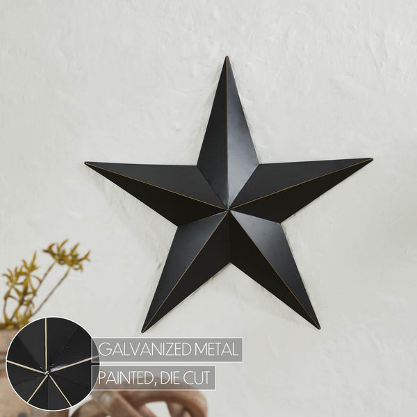 Metal Star Black Distressed 18x18