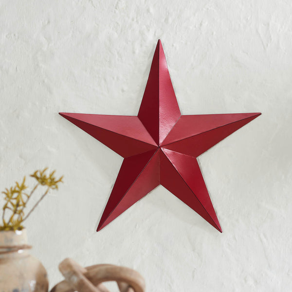 Metal Star Burgundy Distressed 18x18
