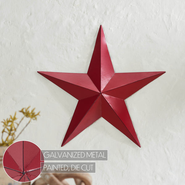 Metal Star Burgundy Distressed 18x18