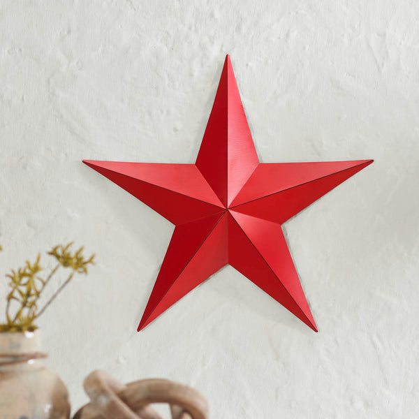 Metal Star Barn Red Distressed 18x18